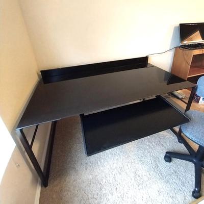 GLASS TOP DESK WITH CHAIR