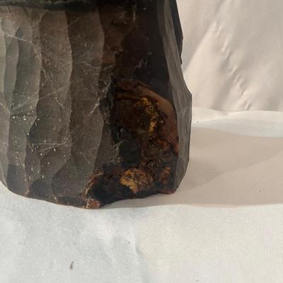 Wooden Carved Statue & Framed Gold Rubbing (LR-MG)