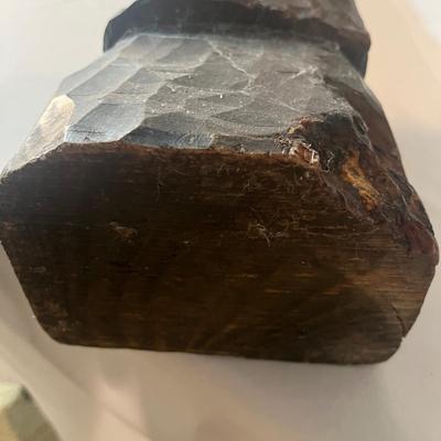 Wooden Carved Statue & Framed Gold Rubbing (LR-MG)