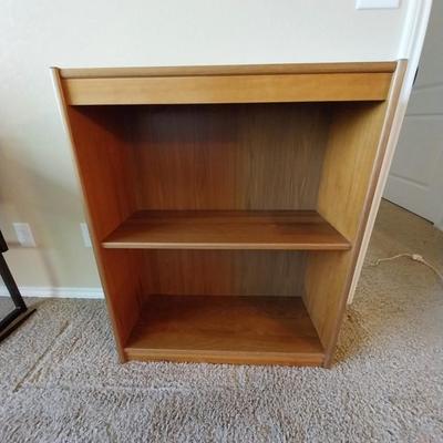 WOODEN TWO SHELF BOOKCASE