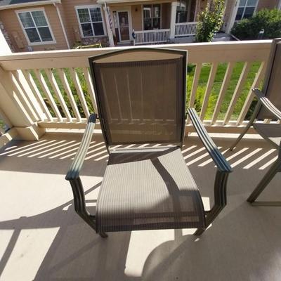 GLASS TOP PATIO TABLE WITH 5 CHAIRS