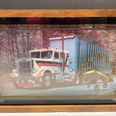 Vintage Freight-liner Shadow Box Clock