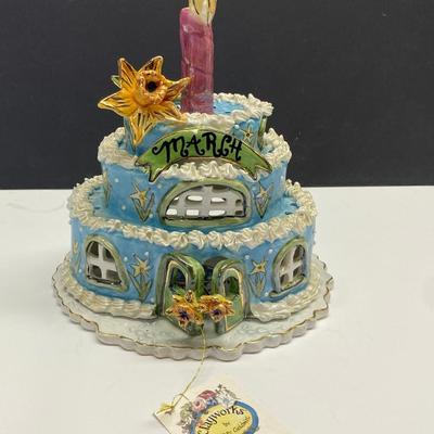 Blue Sky Claywork March Birthday Cake