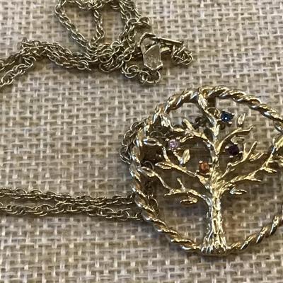 Stone Tree Pendant Necklace