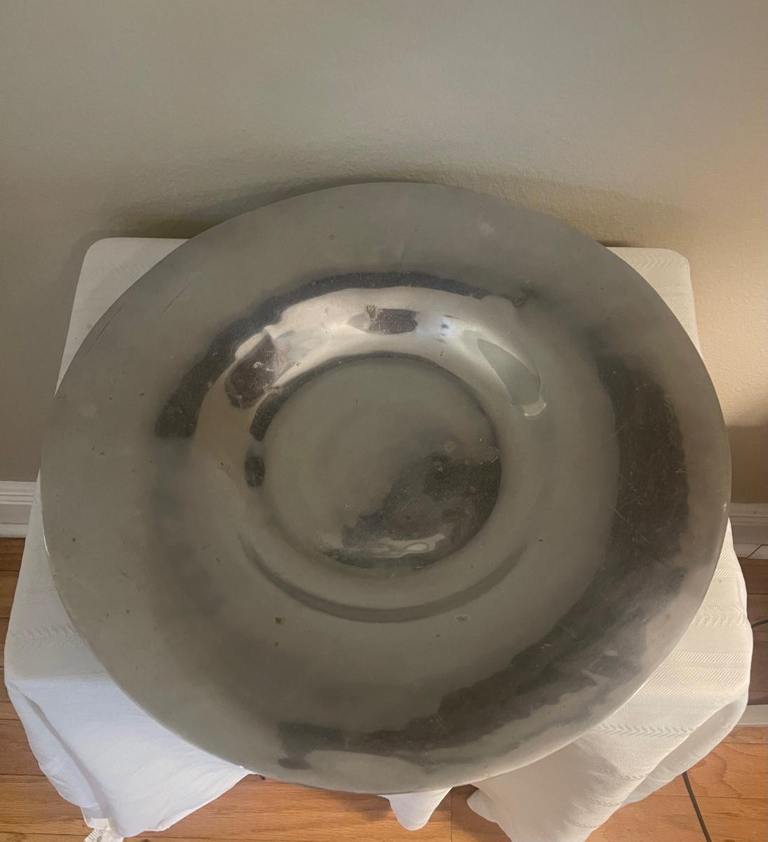 Beautiful large, heavy silver decorative tray/bowl. 17” x 17” round
