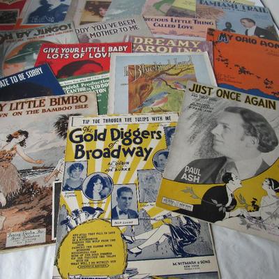 Lot 264:  Lot of Nice Cover Vintage Sheet Music, 20 Pcs