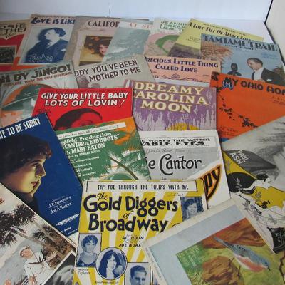 Lot 264:  Lot of Nice Cover Vintage Sheet Music, 20 Pcs