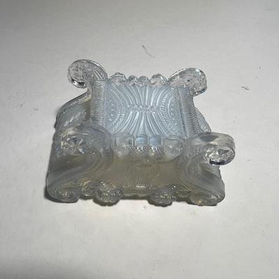 Pressed Glass Salts Lacy period Opalescent Lyre Boston and Sandwich 1800-1830