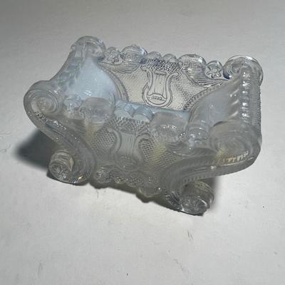 Pressed Glass Salts Lacy period Opalescent Lyre Boston and Sandwich 1800-1830