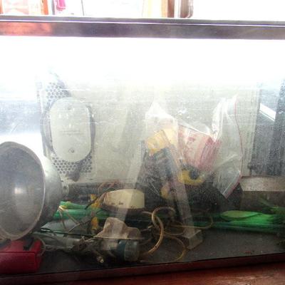 Lot 280:  Large Heavy Aquarium With Some Accessories