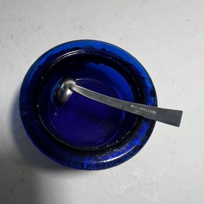 Silver Plated with Cobalt Blue Dish.