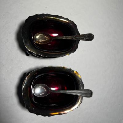 Two Master Salt with Ruby Liner England