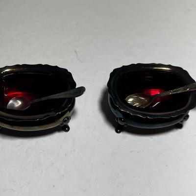 Two Master Salt with Ruby Liner England