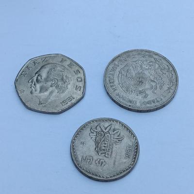 Diez Pesos Mexico coins