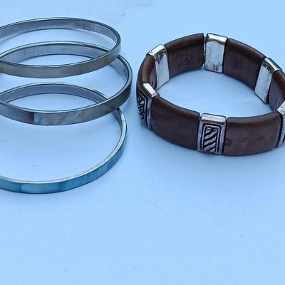 Four bangle bracelets