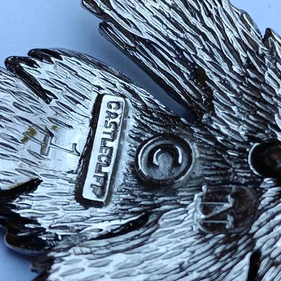 Giant CASTLECLIFF Signed LEAF BIB Antiqued Metal Collar Necklace & Earrings Set