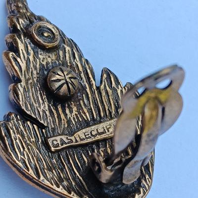 Giant CASTLECLIFF Signed LEAF BIB Antiqued Metal Collar Necklace & Earrings Set