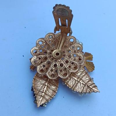 Giant CASTLECLIFF Signed LEAF BIB Antiqued Metal Collar Necklace & Earrings Set