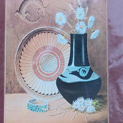 Matted and signed print with Jewlery