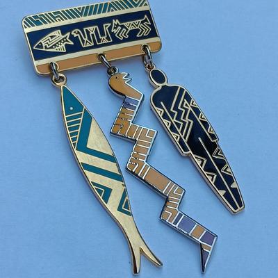 Native American "Coptic Horse" Laurel Burch signed Jewelry