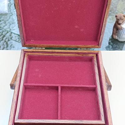 Floral jewelry box - Floral cloth print with porcelain egg