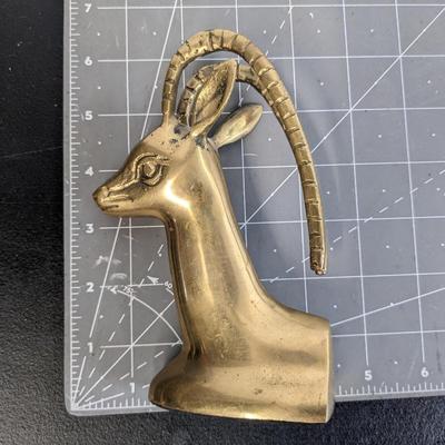 Brass Gazelle Head Bookends