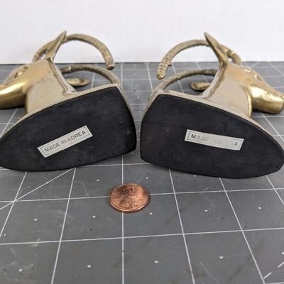 Brass Gazelle Head Bookends