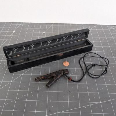 Black Soapstone Covered Coffin Box Stick & Cone Incense Burner