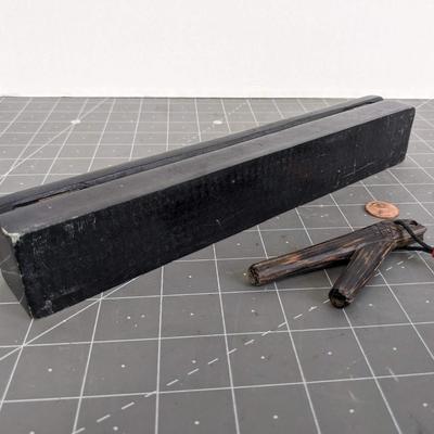 Black Soapstone Covered Coffin Box Stick & Cone Incense Burner