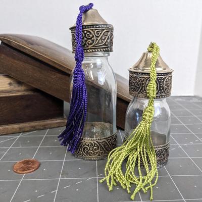 Wooden Box and Moroccan Spice Jars