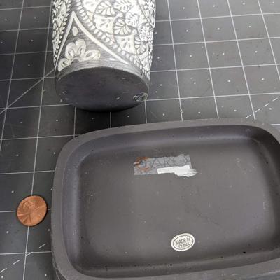 White & Gray Mandala Bathroom Accessories