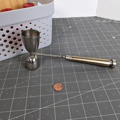 Disposable Shot Glasses and Shot Pourer with Basket