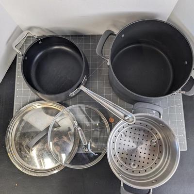 Kitchen Pot Set - 2 pots, 2 lids, and a steamer