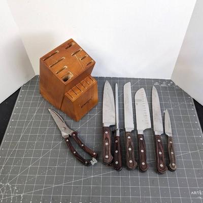 Knife Set with Wooden Block