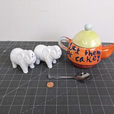 Salt & Pepper Shakers & Tea Pot