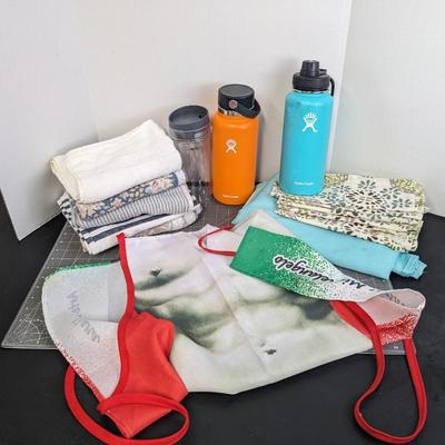 Kitchen Aprons, Towels, and HydroFlasks