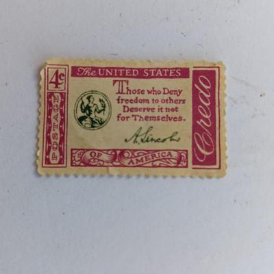 Vintage Blue-chip stamp - and two vintage unused postage stamps