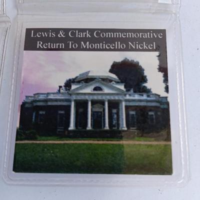 Two collectible nickels Lewis & Clark New Nickel and commemorative Return to Monticello Nickel
