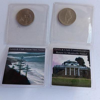 Two collectible nickels Lewis & Clark New Nickel and commemorative Return to Monticello Nickel