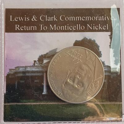 Two collectible nickels Lewis & Clark return to Monticello and Commemorative coin