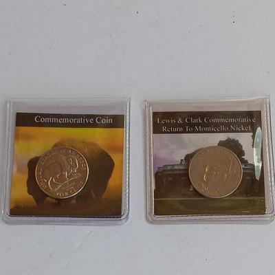 Two collectible nickels Lewis & Clark return to Monticello and Commemorative coin