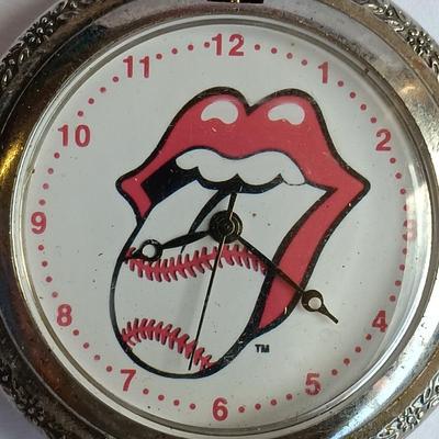 Vintage Rolling Stones Baseball Tongue Pocket Watch