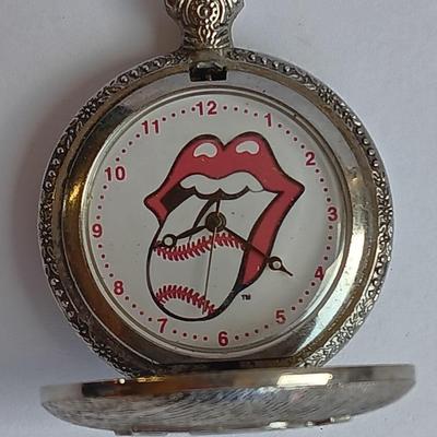 Vintage Rolling Stones Baseball Tongue Pocket Watch