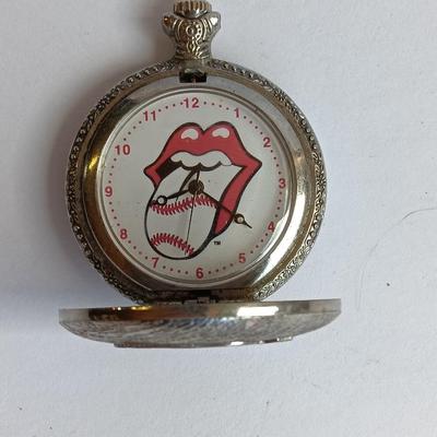 Vintage Rolling Stones Baseball Tongue Pocket Watch