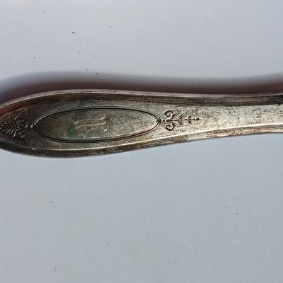 Beautiful "M" engraved Community plate silverware set with serving utensils W.M. Rogers & Son AA 1910