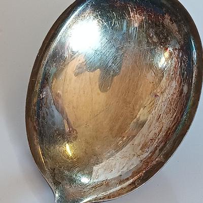 Newport Gorham Silverplate bowl with platter and some serving spoons.