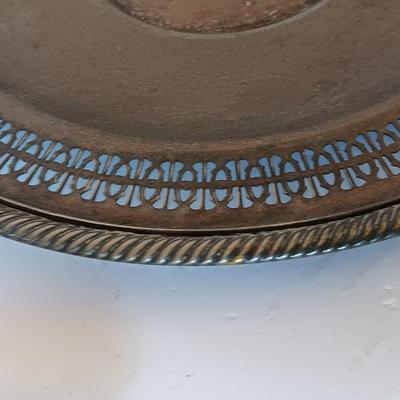 Newport Gorham Silverplate bowl with platter and some serving spoons.
