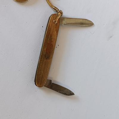 Men's Jewelry - gold toned knife, cuff links, and more