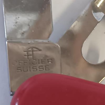 Rainbow metals hand cast solid Bronze buckle with Levenger ink pens and Officier Suisse knife