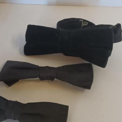 Bow ties with bolo tie and tie pins